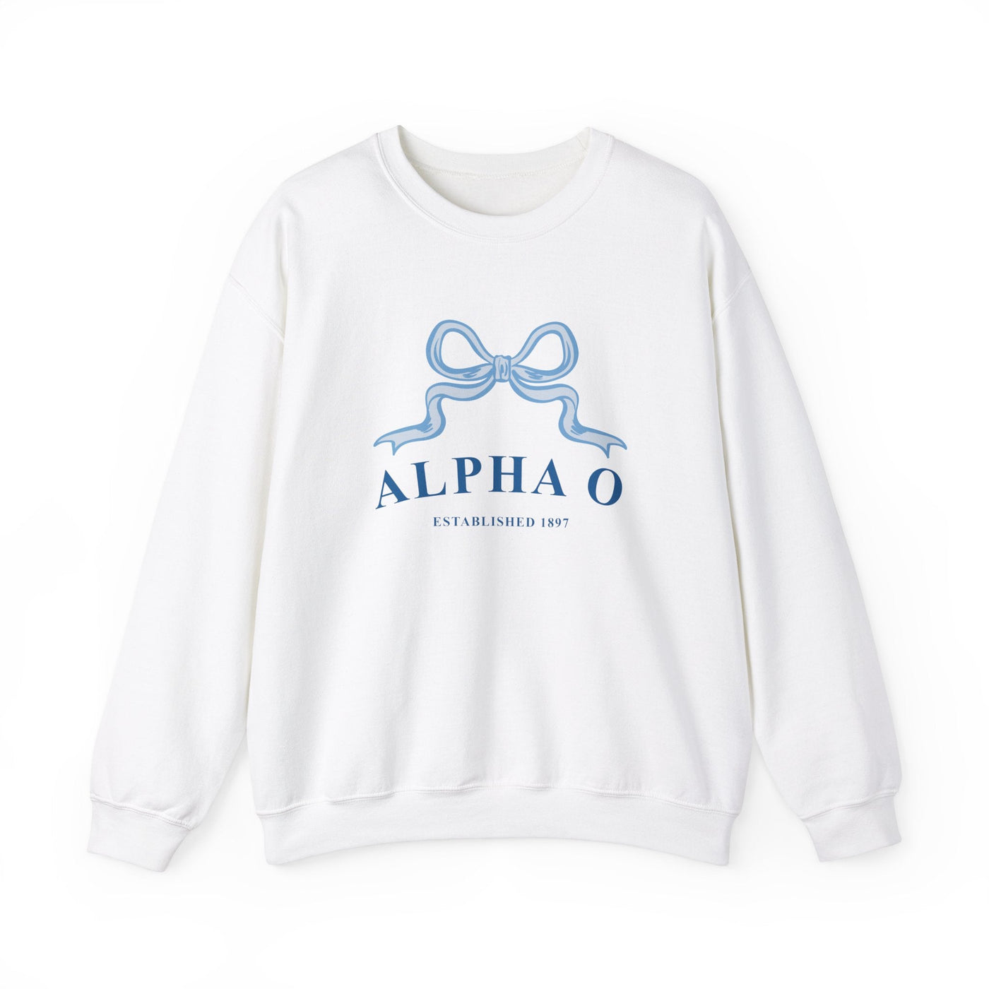 Alpha Omicron Pi Ribbon Sorority Crewneck | Alpha O Trendy Sweatshirt Big Little Recruitment Gift