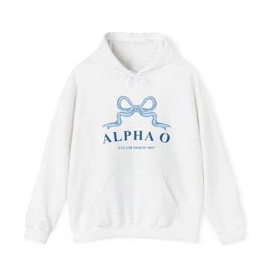 Alpha Omicron Pi Ribbon Sorority Hoodie | Alpha O Trendy Sweatshirt Big Little Recruitment Gift