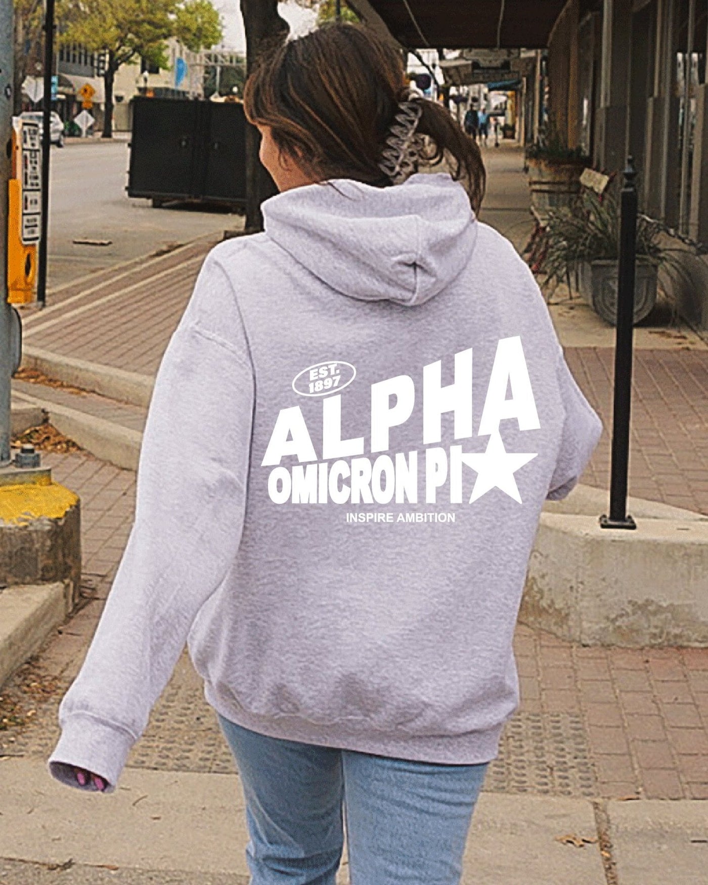 Alpha Omicron Pi Trendy Star Sorority Hoodie | Alpha O Cute Sweatshirt | Big Little Gift | Recruitment Gift