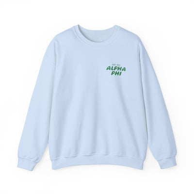 Alpha Phi Bubble Font Sorority Crewneck Sweatshirt | APhi Trendy Sweatshirt | Big Little Gift | Recruitment Gift