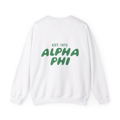 Alpha Phi Bubble Font Sorority Crewneck Sweatshirt | APhi Trendy Sweatshirt | Big Little Gift | Recruitment Gift