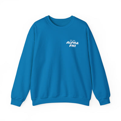 Alpha Phi Bubble Font Sorority Crewneck Sweatshirt | APhi Trendy Sweatshirt | Big Little Gift | Recruitment Gift