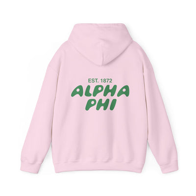 Alpha Phi Bubble Font Sorority Hoodie | APhi Trendy Sweatshirt | Big Little Gift | Recruitment Gift