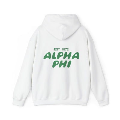 Alpha Phi Bubble Font Sorority Hoodie | APhi Trendy Sweatshirt | Big Little Gift | Recruitment Gift