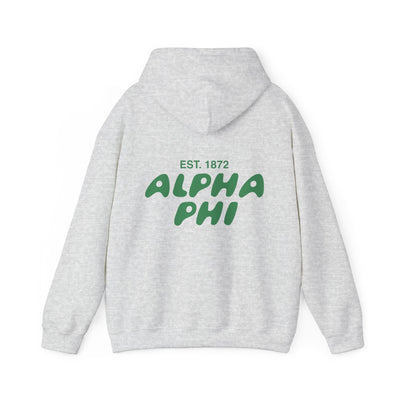 Alpha Phi Bubble Font Sorority Hoodie | APhi Trendy Sweatshirt | Big Little Gift | Recruitment Gift