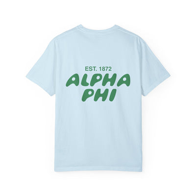 Alpha Phi Bubble Letter T-Shirt | APhi Trendy College Greek Custom Oversized Shirt | Big Little Sorority T Shirt Gift