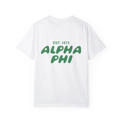 Alpha Phi Bubble Letter T-Shirt | APhi Trendy College Greek Custom Oversized Shirt | Big Little Sorority T Shirt Gift