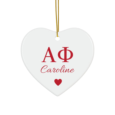 Alpha Phi Customizable Trendy Red Letter Ornament Gift | APhi Holiday Christmas Gift | Sorority Ornament | Your Name