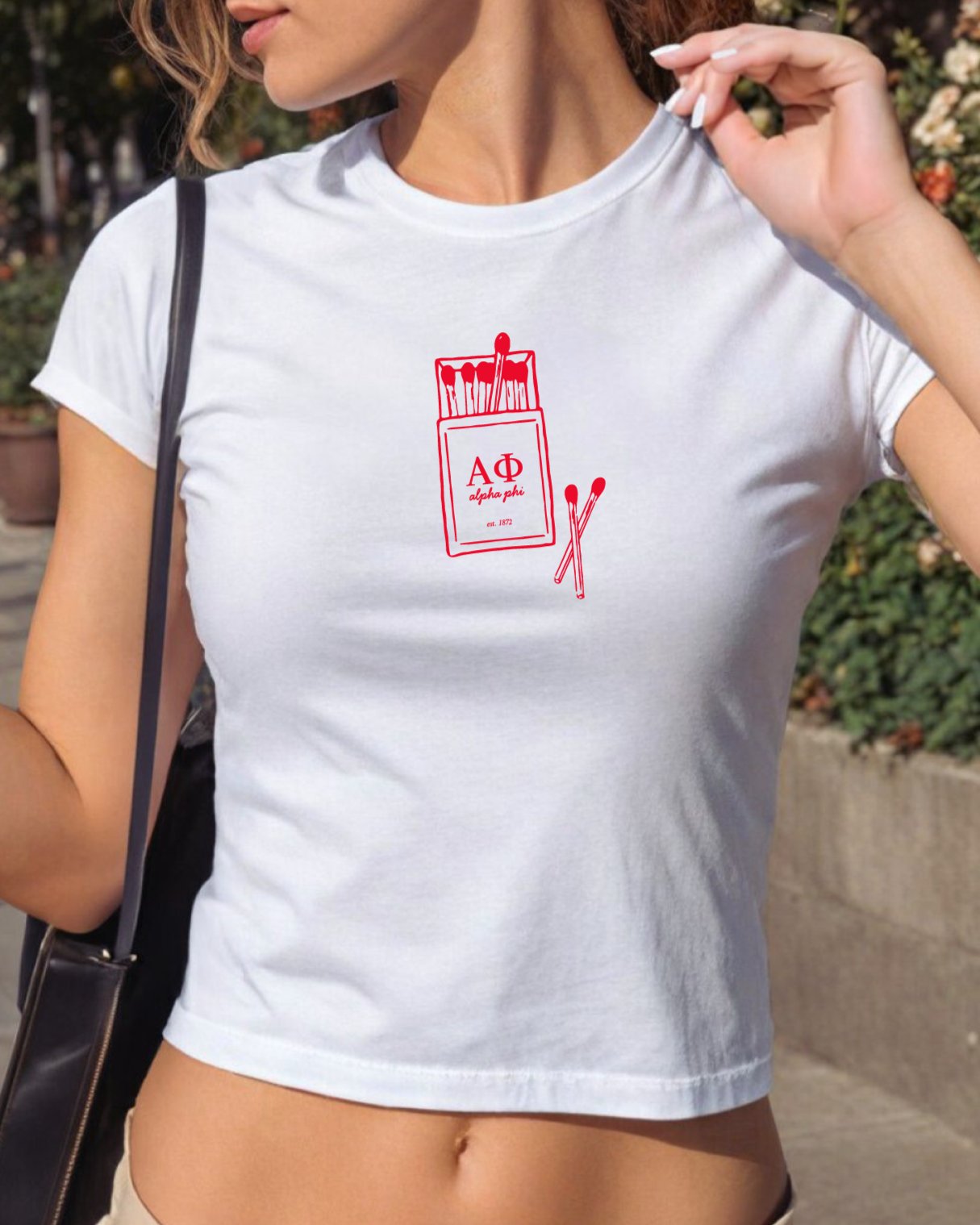 Alpha Phi Matchbook Sorority Crop Top | APhi Sorority Baby Tee | Y2K 2000s Sorority T-Shirt Crop Top | Bid Day Recruitment Gift