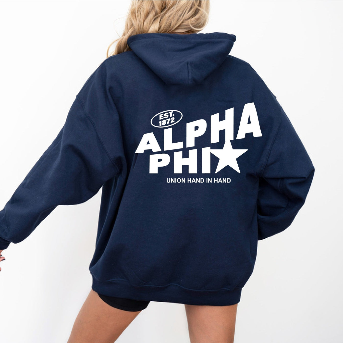 Alpha Phi Trendy Star Sorority Hoodie | APhi Cute Sweatshirt | Big Little Gift | Recruitment Gift