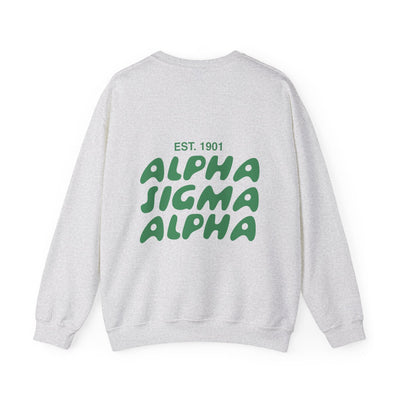 Alpha Sigma Alpha Bubble Font Sorority Crewneck Sweatshirt | Alpha Sig Trendy Sweatshirt | Big Little Gift | Recruitment Gift