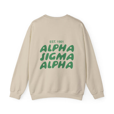 Alpha Sigma Alpha Bubble Font Sorority Crewneck Sweatshirt | Alpha Sig Trendy Sweatshirt | Big Little Gift | Recruitment Gift