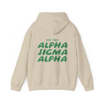 Alpha Sigma Alpha Bubble Font Sorority Hoodie | Alpha Sig Trendy Sweatshirt | Big Little Gift | Recruitment Gift