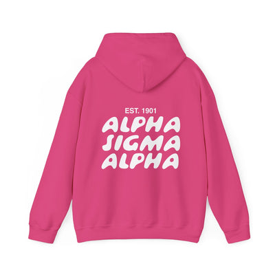 Alpha Sigma Alpha Bubble Font Sorority Hoodie | Alpha Sig Trendy Sweatshirt | Big Little Gift | Recruitment Gift