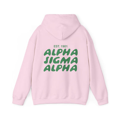 Alpha Sigma Alpha Bubble Font Sorority Hoodie | Alpha Sig Trendy Sweatshirt | Big Little Gift | Recruitment Gift