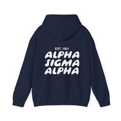 Alpha Sigma Alpha Bubble Font Sorority Hoodie | Alpha Sig Trendy Sweatshirt | Big Little Gift | Recruitment Gift