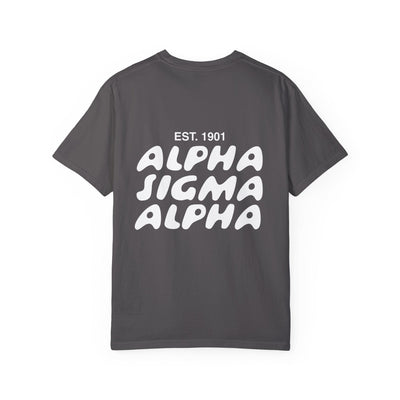 Alpha Sigma Alpha Bubble Letter T-Shirt | Alpha Sig Trendy College Greek Custom Oversized Shirt | Big Little Sorority T Shirt Gift