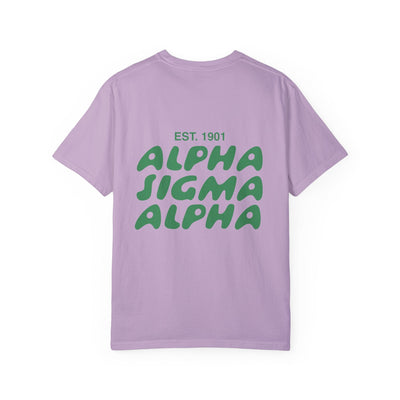 Alpha Sigma Alpha Bubble Letter T-Shirt | Alpha Sig Trendy College Greek Custom Oversized Shirt | Big Little Sorority T Shirt Gift