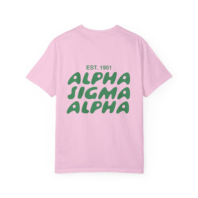 Alpha Sigma Alpha Bubble Letter T-Shirt | Alpha Sig Trendy College Greek Custom Oversized Shirt | Big Little Sorority T Shirt Gift