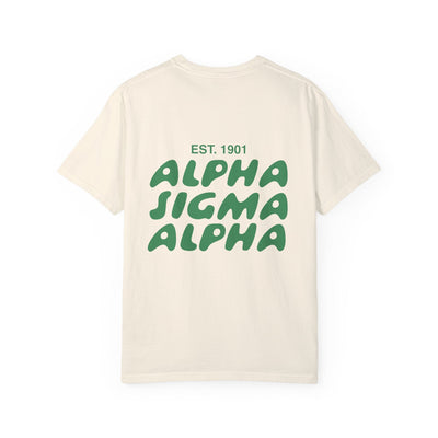 Alpha Sigma Alpha Bubble Letter T-Shirt | Alpha Sig Trendy College Greek Custom Oversized Shirt | Big Little Sorority T Shirt Gift