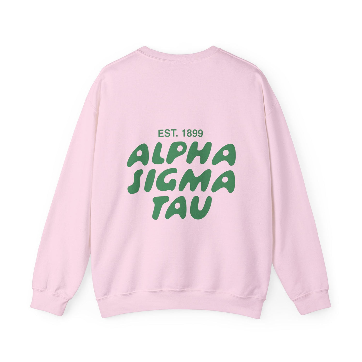 Alpha Sigma Tau Bubble Font Sorority Crewneck Sweatshirt | Alpha Tau Trendy Sweatshirt | Big Little Gift | Recruitment Gift