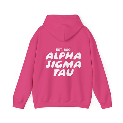 Alpha Sigma Tau Bubble Font Sorority Hoodie | Alpha Tau Trendy Sweatshirt | Big Little Gift | Recruitment Gift