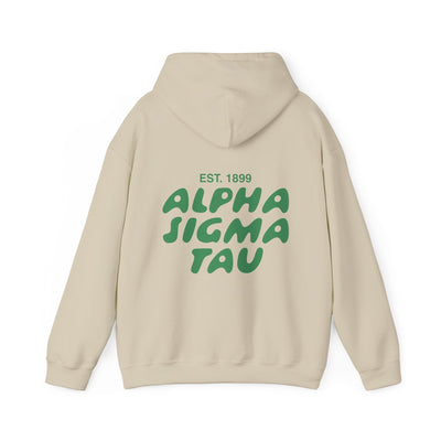 Alpha Sigma Tau Bubble Font Sorority Hoodie | Alpha Tau Trendy Sweatshirt | Big Little Gift | Recruitment Gift