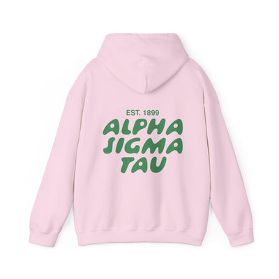 Alpha Sigma Tau Bubble Font Sorority Hoodie | Alpha Tau Trendy Sweatshirt | Big Little Gift | Recruitment Gift