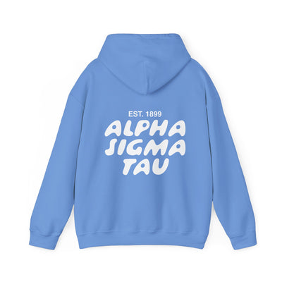 Alpha Sigma Tau Bubble Font Sorority Hoodie | Alpha Tau Trendy Sweatshirt | Big Little Gift | Recruitment Gift