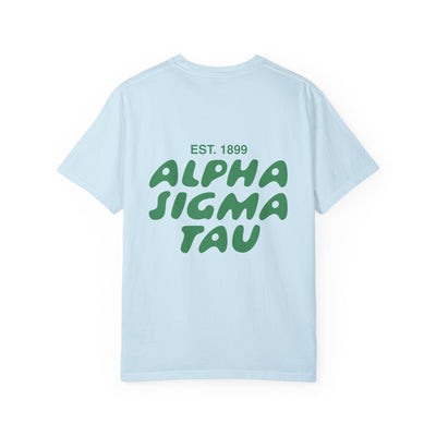 Alpha Sigma Tau Bubble Letter T-Shirt | Alpha Tau Trendy College Greek Custom Oversized Shirt | Big Little Sorority T Shirt Gift