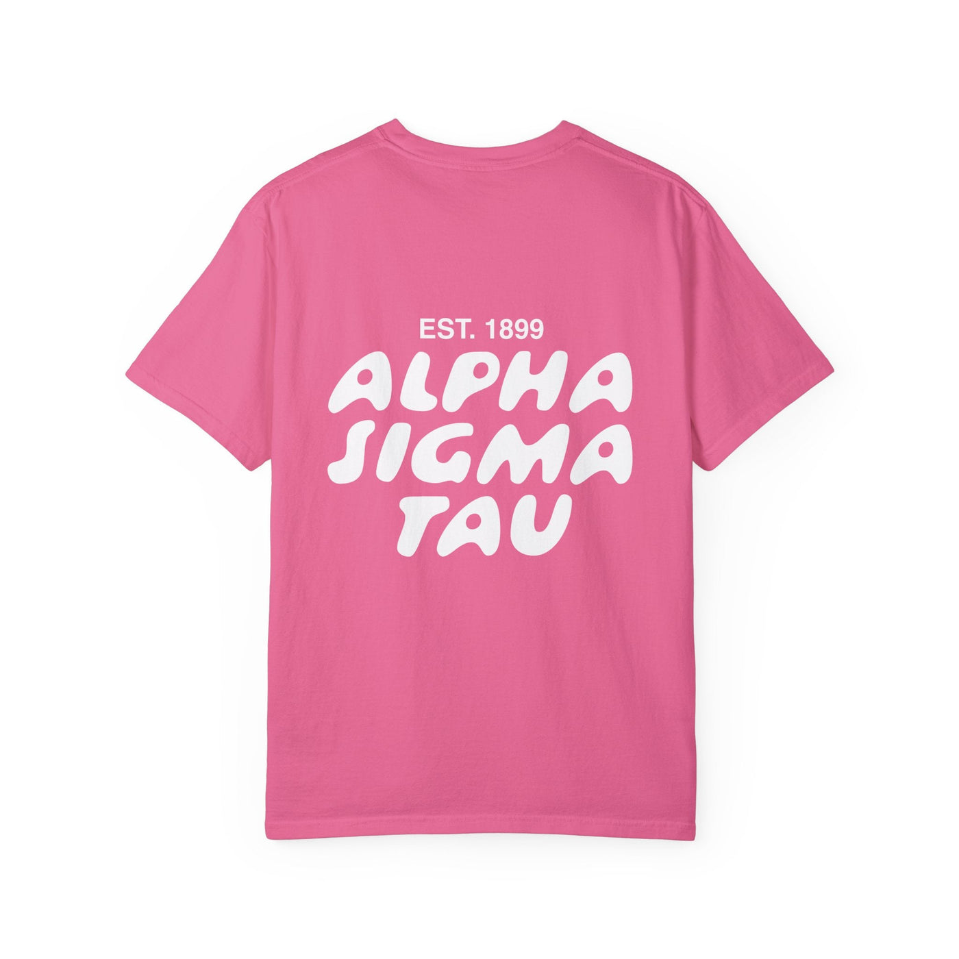 Alpha Sigma Tau Bubble Letter T-Shirt | Alpha Tau Trendy College Greek Custom Oversized Shirt | Big Little Sorority T Shirt Gift