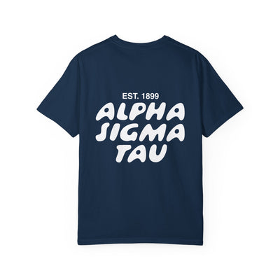 Alpha Sigma Tau Bubble Letter T-Shirt | Alpha Tau Trendy College Greek Custom Oversized Shirt | Big Little Sorority T Shirt Gift