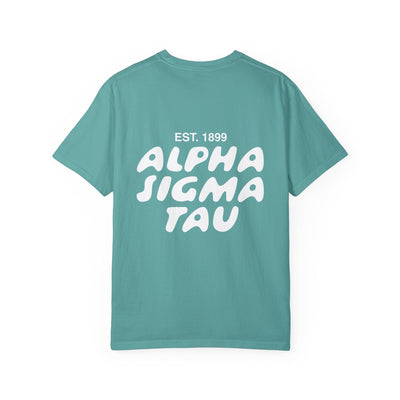 Alpha Sigma Tau Bubble Letter T-Shirt | Alpha Tau Trendy College Greek Custom Oversized Shirt | Big Little Sorority T Shirt Gift