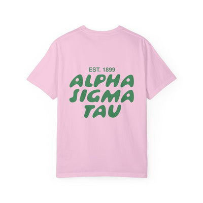 Alpha Sigma Tau Bubble Letter T-Shirt | Alpha Tau Trendy College Greek Custom Oversized Shirt | Big Little Sorority T Shirt Gift