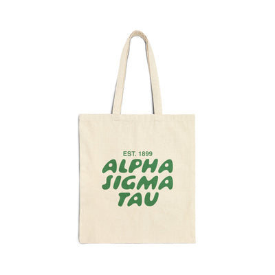 Alpha Sigma Tau Bubble Text Trendy Tote Bag | Alpha Tau College Sorority Beach Bag | Big Little Gift