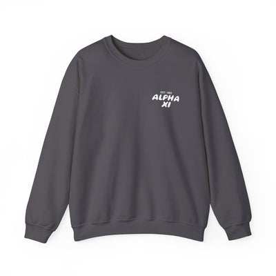 Alpha Xi Delta Bubble Font Sorority Crewneck Sweatshirt | Alpha Xi Trendy Sweatshirt | Big Little Gift | Recruitment Gift