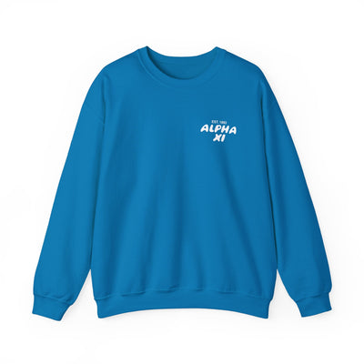 Alpha Xi Delta Bubble Font Sorority Crewneck Sweatshirt | Alpha Xi Trendy Sweatshirt | Big Little Gift | Recruitment Gift