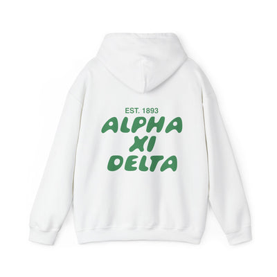 Alpha Xi Delta Bubble Font Sorority Hoodie | Alpha Xi Trendy Sweatshirt | Big Little Gift | Recruitment Gift