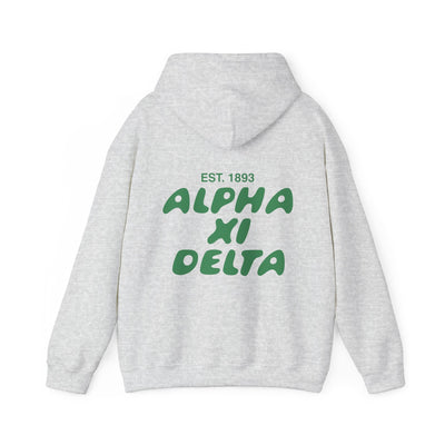 Alpha Xi Delta Bubble Font Sorority Hoodie | Alpha Xi Trendy Sweatshirt | Big Little Gift | Recruitment Gift