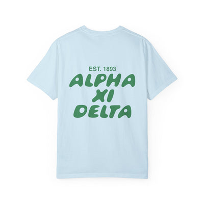 Alpha Xi Delta Bubble Letter T-Shirt | Alpha Xi Trendy College Greek Custom Oversized Shirt | Big Little Sorority T Shirt Gift