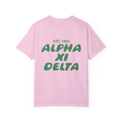 Alpha Xi Delta Bubble Letter T-Shirt | Alpha Xi Trendy College Greek Custom Oversized Shirt | Big Little Sorority T Shirt Gift