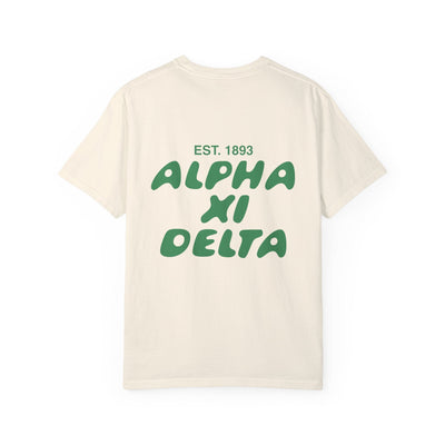 Alpha Xi Delta Bubble Letter T-Shirt | Alpha Xi Trendy College Greek Custom Oversized Shirt | Big Little Sorority T Shirt Gift