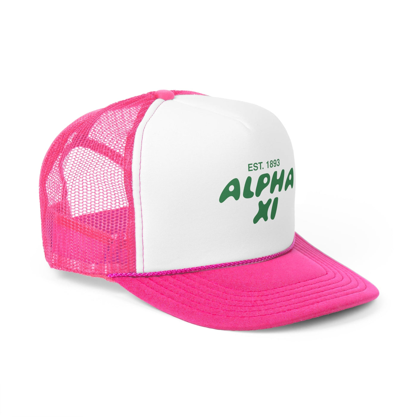 Alpha Xi Delta Bubble Text Trendy Trucker Hat | Alpha Xi Bid Day Recruitment Gift | Big Little Gift