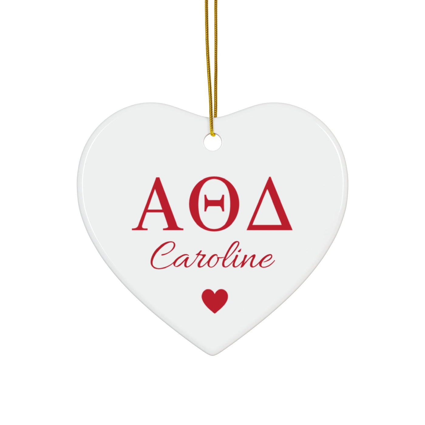 Alpha Xi Delta Customizable Trendy Red Letter Ornament Gift | Alpha Xi Holiday Christmas Gift | Sorority Ornament | Your Name