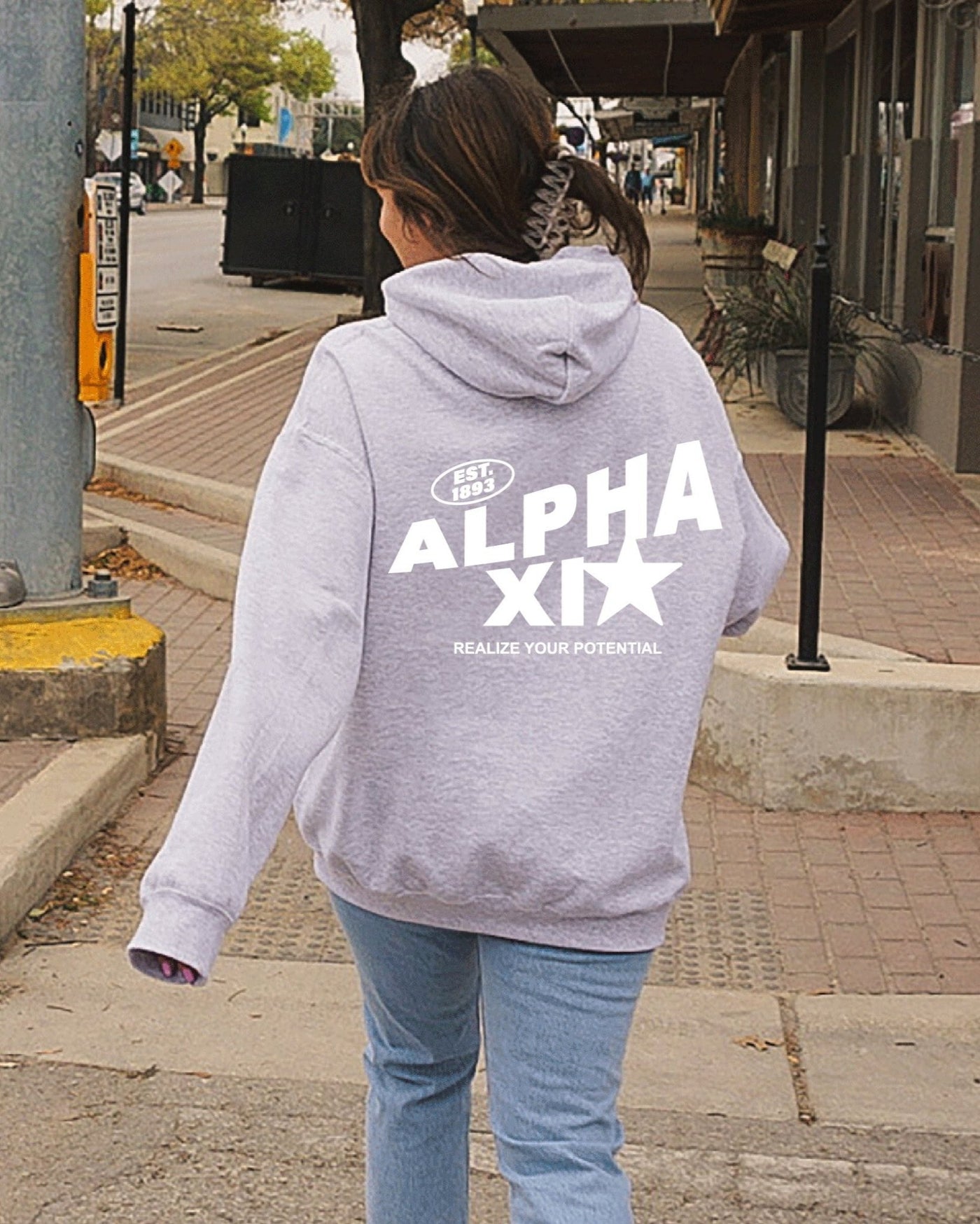 Alpha Xi Delta Trendy Star Sorority Hoodie | Alpha Xi Cute Sweatshirt | Big Little Gift | Recruitment Gift