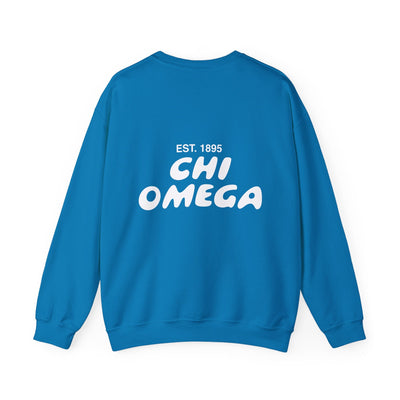 Chi Omega Bubble Font Sorority Crewneck Sweatshirt | Chi O Trendy Sweatshirt | Big Little Gift | Recruitment Gift