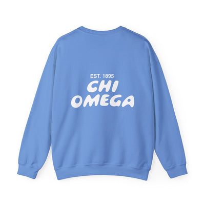 Chi Omega Bubble Font Sorority Crewneck Sweatshirt | Chi O Trendy Sweatshirt | Big Little Gift | Recruitment Gift