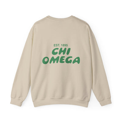 Chi Omega Bubble Font Sorority Crewneck Sweatshirt | Chi O Trendy Sweatshirt | Big Little Gift | Recruitment Gift