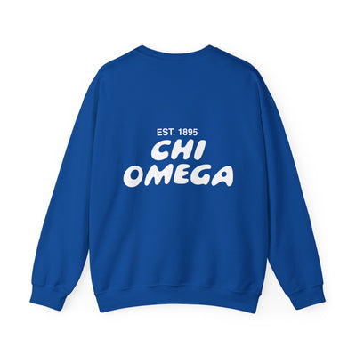 Chi Omega Bubble Font Sorority Crewneck Sweatshirt | Chi O Trendy Sweatshirt | Big Little Gift | Recruitment Gift