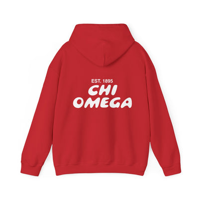 Chi Omega Bubble Font Sorority Hoodie | Chi O Trendy Sweatshirt | Big Little Gift | Recruitment Gift